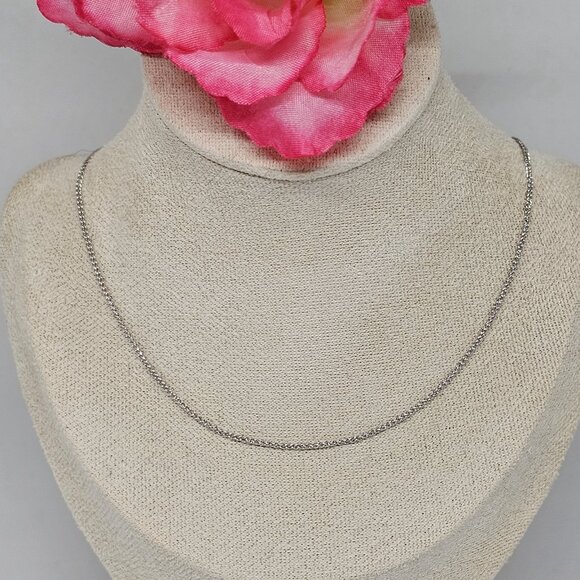 RCI 14K White Gold 1 mm Wheat Chain 16" 2.68 Grams Turkey - Picture 11 of 12